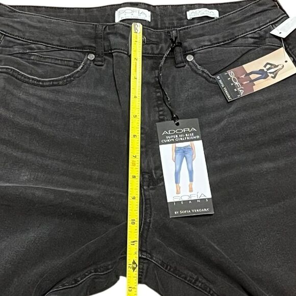 Sofia Vergara Adora Super Hi Rise Distressed Curvy Girlfriend Jeans, 10S, NWT - Picture 12 of 16